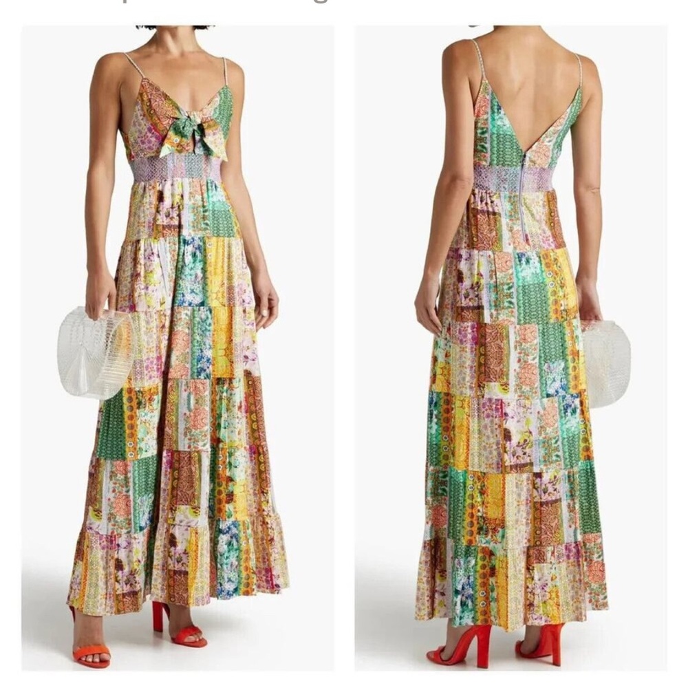 Alice and Olivia Karolina Linen Blend Maxi Dress NWT